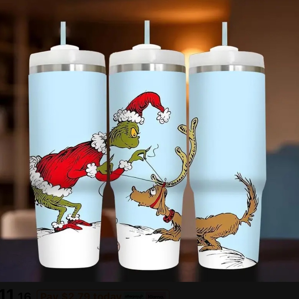 RARE Dr. Seuss The Grinch 30 oz Stainless Steel Tumbler Quencher - NEW
